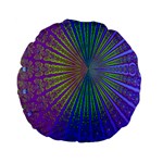 Blue Fractal That Looks Like A Starburst Standard 15  Premium Flano Round Cushions Back