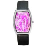 Butterfly Cut Out Pattern Colorful Colors Barrel Style Metal Watch Front