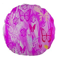 Butterfly Cut Out Pattern Colorful Colors Large 18  Premium Flano Round Cushions