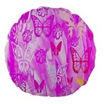 Butterfly Cut Out Pattern Colorful Colors Large 18  Premium Flano Round Cushions Back