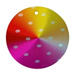 Polka Dots Pattern Colorful Colors Ornament (Round) Front