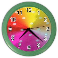 Polka Dots Pattern Colorful Colors Color Wall Clocks by Simbadda