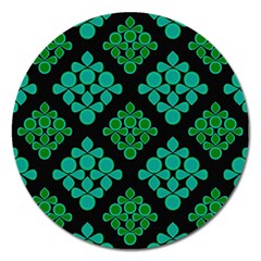 Vintage Paper Kraft Pattern Magnet 5  (round) by Simbadda