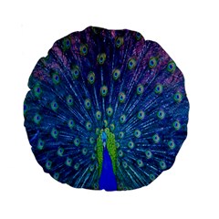 Amazing Peacock Standard 15  Premium Round Cushions by Simbadda