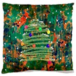 Watercolour Christmas Tree Painting Large Cushion Case (Two Sides) Back