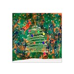 Watercolour Christmas Tree Painting Satin Bandana Scarf Front