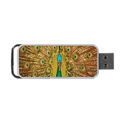 Peacock Bird Feathers Portable Usb Flash (two Sides) by Simbadda