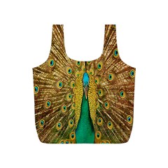 Peacock Bird Feathers Full Print Recycle Bags (s)  by Simbadda