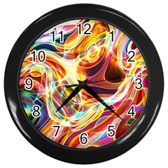 Colourful Abstract Background Design Wall Clocks (black) by Simbadda