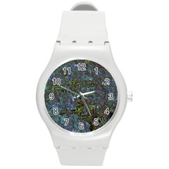 Stone Paints Texture Pattern Round Plastic Sport Watch (m)