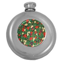 Berries And Leaves Round Hip Flask (5 Oz)