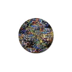 Multi Color Peacock Feathers Golf Ball Marker by Simbadda