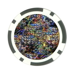 Multi Color Peacock Feathers Poker Chip Card Guard by Simbadda