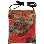 Red Gold Black Background Shoulder Sling Bags Front