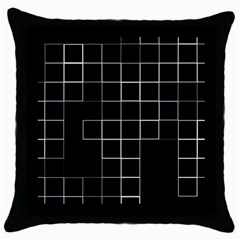 Abstract Clutter Throw Pillow Case (black) by Simbadda
