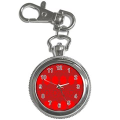 Red Flowers Velvet Flower Pattern Key Chain Watches by Simbadda