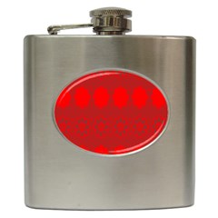 Red Flowers Velvet Flower Pattern Hip Flask (6 Oz)