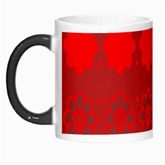 Red Flowers Velvet Flower Pattern Morph Mugs by Simbadda