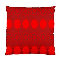 Red Flowers Velvet Flower Pattern Standard Cushion Case (two Sides) by Simbadda