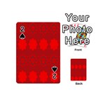 Red Flowers Velvet Flower Pattern Playing Cards 54 (Mini)  Front - Spade2