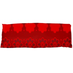 Red Flowers Velvet Flower Pattern Body Pillow Case Dakimakura (two Sides) by Simbadda