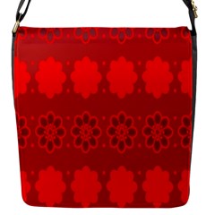 Red Flowers Velvet Flower Pattern Flap Messenger Bag (s) by Simbadda