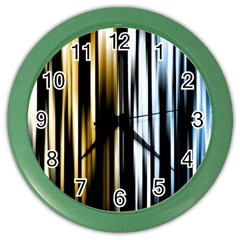 Digitally Created Striped Abstract Background Texture Color Wall Clocks by Simbadda