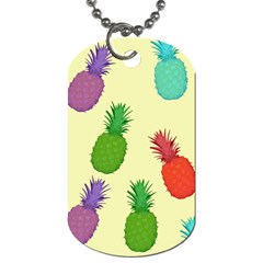 Colorful Pineapples Wallpaper Background Dog Tag (two Sides) by Simbadda