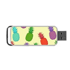 Colorful Pineapples Wallpaper Background Portable Usb Flash (two Sides) by Simbadda