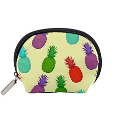 Colorful Pineapples Wallpaper Background Accessory Pouches (small) 