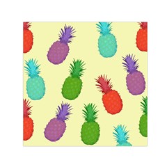 Colorful Pineapples Wallpaper Background Small Satin Scarf (square) by Simbadda