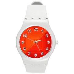Abstract Clutter Baffled Field Round Plastic Sport Watch (m) by Simbadda