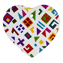 A Colorful Modern Illustration For Lovers Heart Ornament (two Sides) by Simbadda