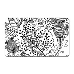 Black Abstract Floral Background Magnet (rectangular) by Simbadda