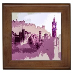 Abstract Painting Edinburgh Capital Of Scotland Framed Tiles by Simbadda