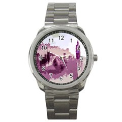 Abstract Painting Edinburgh Capital Of Scotland Sport Metal Watch by Simbadda