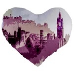 Abstract Painting Edinburgh Capital Of Scotland Large 19  Premium Heart Shape Cushions Front