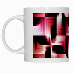 Red And Pink Abstract Background White Mugs by Simbadda