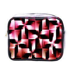 Red And Pink Abstract Background Mini Toiletries Bags by Simbadda