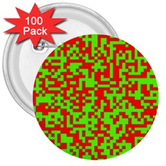 Colorful Qr Code Digital Computer Graphic 3  Buttons (100 pack) 