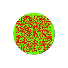 Colorful Qr Code Digital Computer Graphic Magnet 3  (Round)