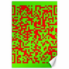 Colorful Qr Code Digital Computer Graphic Canvas 12  x 18  