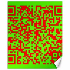 Colorful Qr Code Digital Computer Graphic Canvas 11  x 14  