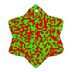 Colorful Qr Code Digital Computer Graphic Snowflake Ornament (Two Sides)