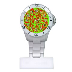 Colorful Qr Code Digital Computer Graphic Plastic Nurses Watch