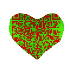 Colorful Qr Code Digital Computer Graphic Standard 16  Premium Flano Heart Shape Cushions