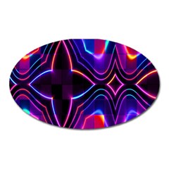 Rainbow Abstract Background Pattern Oval Magnet by Simbadda