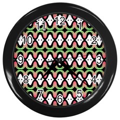 Abstract Pinocchio Journey Nose Booger Pattern Wall Clocks (black) by Simbadda