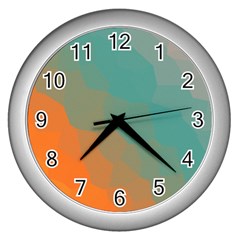 Abstract Elegant Background Pattern Wall Clocks (silver) 