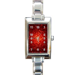 Abstract Red Lava Effect Rectangle Italian Charm Watch by Simbadda